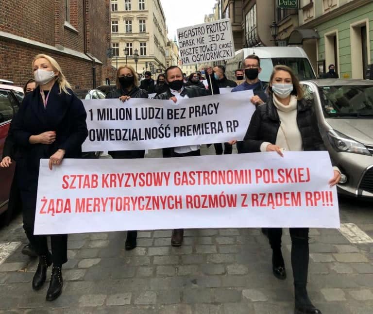 Protest branży gastronomicznej we Wrocławiu – fotorelacja