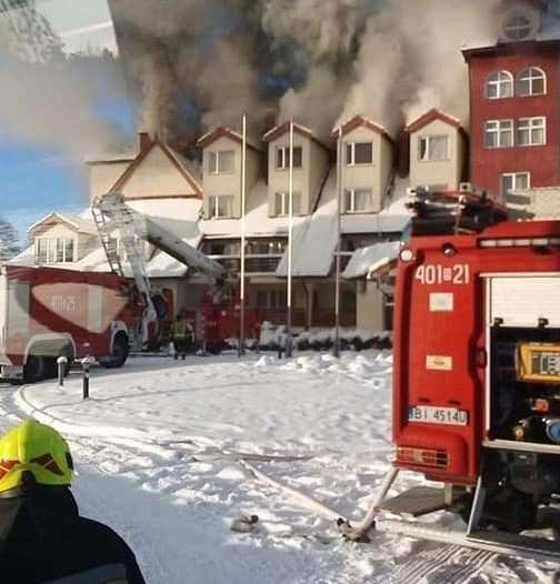 Augustów: Pożar dużego hotelu, 50 osób ewakuowanych