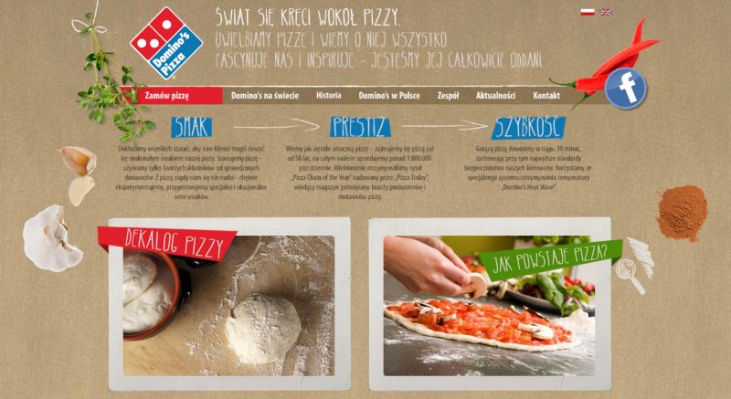 Nowa strona sieci Domino’s Pizza