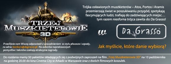 Da Grasso promuje film ?Trzej Muszkieterowie w 3D?