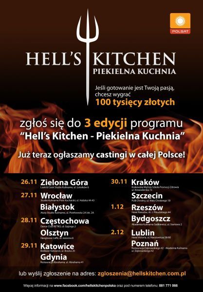 Castingi do 3. edycji Hell’s Kitchen