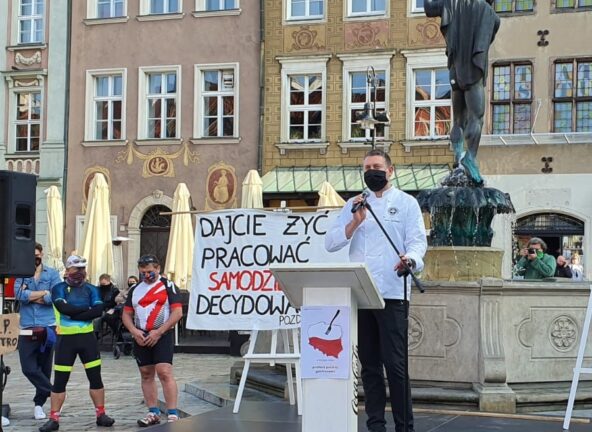 Protest branży gastronomicznej w Poznaniu
