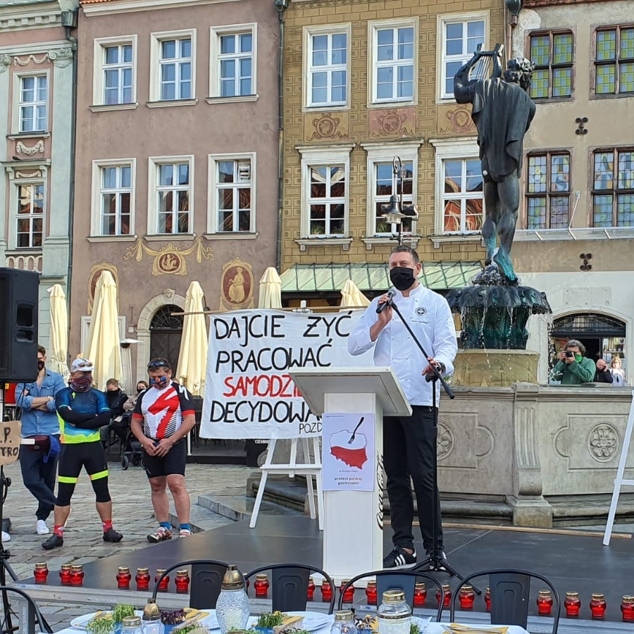 Protest branży gastronomicznej w Poznaniu